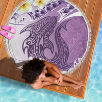 Purple Hawaii Shark Tattoo Beach Blanket Frangipani With Polynesian Pastel Version