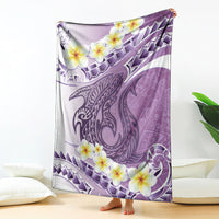 Purple Hawaii Shark Tattoo Blanket Frangipani With Polynesian Pastel Version