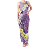Purple Hawaii Shark Tattoo Family Matching Tank Maxi Dress and Hawaiian Shirt Frangipani With Polynesian Pastel Version