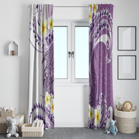Purple Hawaii Shark Tattoo Window Curtain Frangipani With Polynesian Pastel Version LT14 - Polynesian Pride