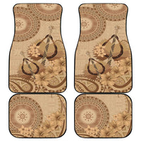 Brown Bula Fiji Car Mats Fijian Dance Fan Tapa Cloth Pattern