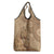 Brown Bula Fiji Grocery Bag Fijian Dance Fan Tapa Cloth Pattern