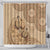 Brown Bula Fiji Shower Curtain Fijian Dance Fan Tapa Cloth Pattern