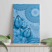Blue Bula Fiji Canvas Wall Art Fijian Dance Fan Tapa Cloth Pattern LT14 - Polynesian Pride