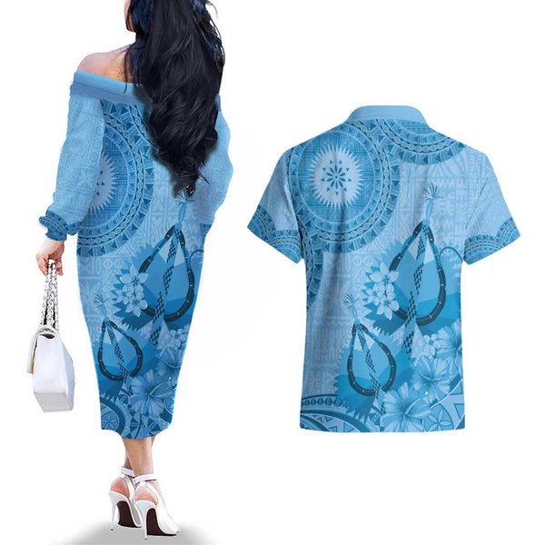 Custom Bula Fiji Matching Hawaiian Shirt and Dress Fijian Tapa Patterns with Palm Tree Gold LT13