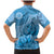 Blue Bula Fiji Family Matching Mermaid Dress and Hawaiian Shirt Fijian Dance Fan Tapa Cloth Pattern