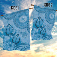 Blue Bula Fiji Garden Flag Fijian Dance Fan Tapa Cloth Pattern LT14 - Polynesian Pride