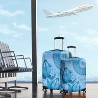 Blue Bula Fiji Luggage Cover Fijian Dance Fan Tapa Cloth Pattern LT14 - Polynesian Pride