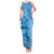 Blue Bula Fiji Tank Maxi Dress Fijian Dance Fan Tapa Cloth Pattern