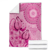 Pink Bula Fiji Blanket Fijian Dance Fan Tapa Cloth Pattern