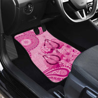 Pink Bula Fiji Car Mats Fijian Dance Fan Tapa Cloth Pattern