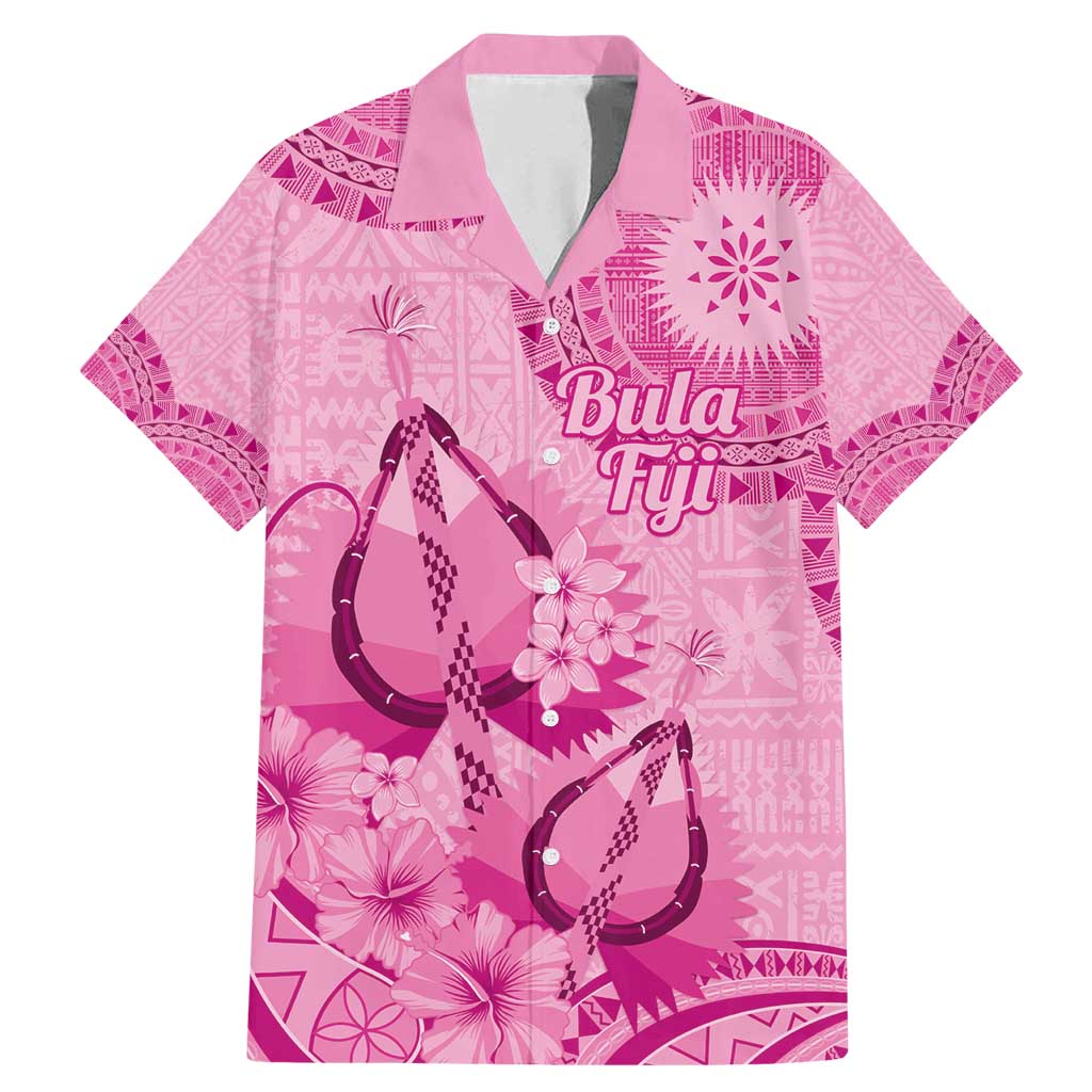 Pink Bula Fiji Family Matching Mermaid Dress and Hawaiian Shirt Fijian Dance Fan Tapa Cloth Pattern