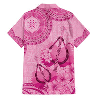 Pink Bula Fiji Hawaiian Shirt Fijian Dance Fan Tapa Cloth Pattern