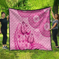 Pink Bula Fiji Quilt Fijian Dance Fan Tapa Cloth Pattern