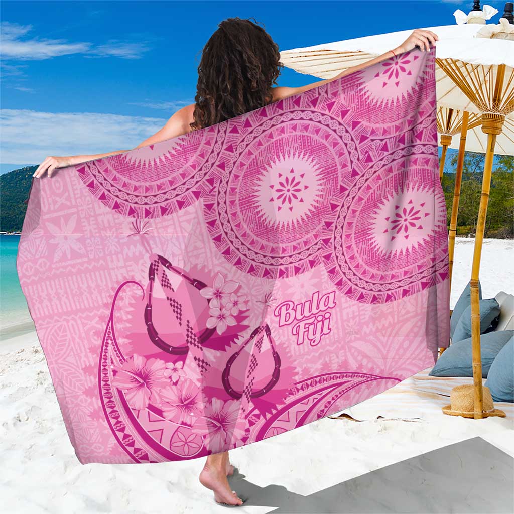 Pink Bula Fiji Sarong Fijian Dance Fan Tapa Cloth Pattern