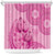 Pink Bula Fiji Shower Curtain Fijian Dance Fan Tapa Cloth Pattern