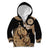 Black Bula Fiji Kid Hoodie Fijian Dance Fan Tapa Cloth Pattern