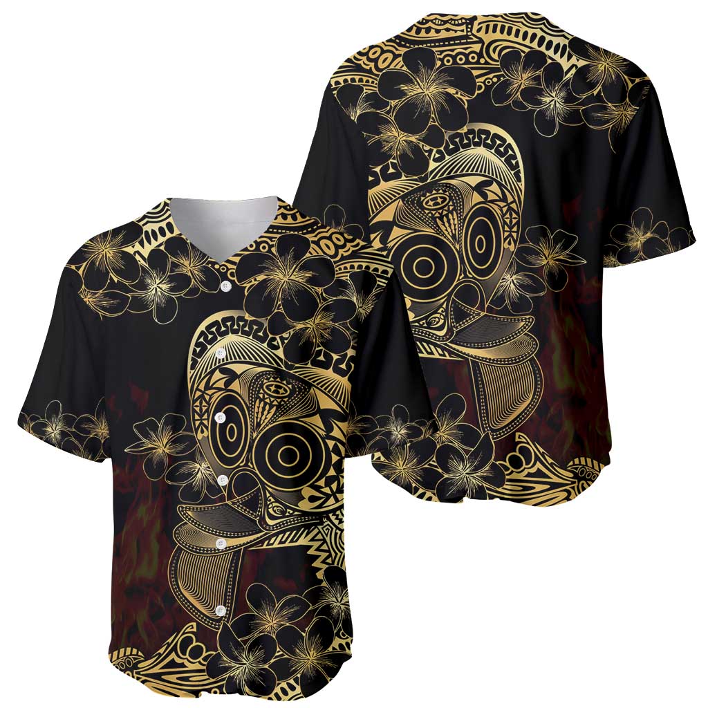 Frangipani Festival Rabaul Baseball Jersey PNG Tribal Baining Mask Tattoo - Polynesian Pride