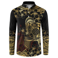 Frangipani Festival Rabaul Button Sweatshirt PNG Tribal Baining Mask Tattoo - Polynesian Pride
