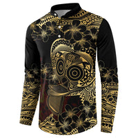 Frangipani Festival Rabaul Button Sweatshirt PNG Tribal Baining Mask Tattoo - Polynesian Pride