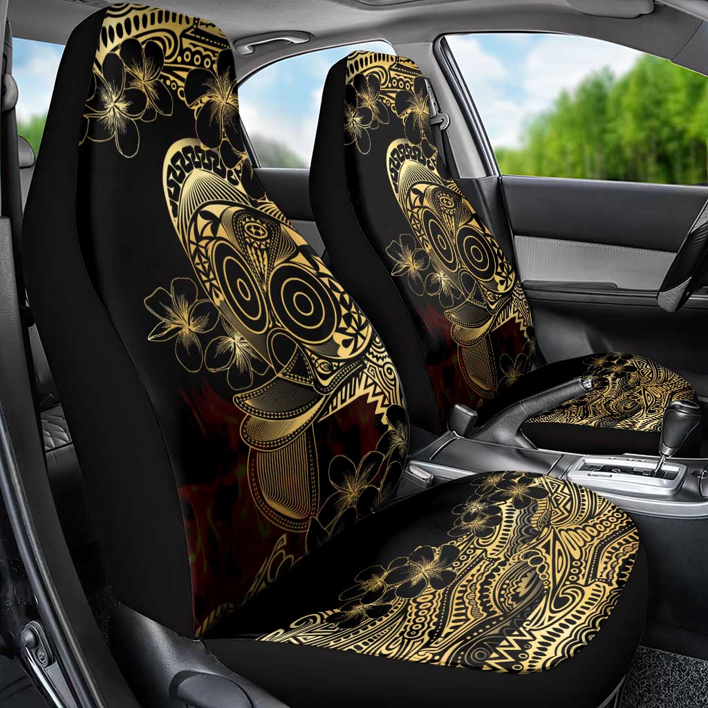 Frangipani Festival Rabaul Car Seat Cover PNG Tribal Baining Mask Tattoo - Polynesian Pride