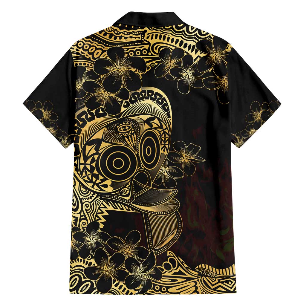 Frangipani Festival Rabaul Family Matching Puletasi and Hawaiian Shirt PNG Tribal Baining Mask Tattoo - Polynesian Pride