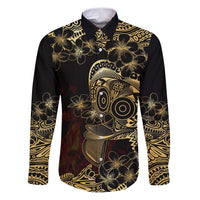 Frangipani Festival Rabaul Family Matching Puletasi and Hawaiian Shirt PNG Tribal Baining Mask Tattoo - Polynesian Pride