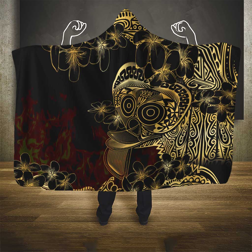 Frangipani Festival Rabaul Hooded Blanket PNG Tribal Baining Mask Tattoo - Polynesian Pride