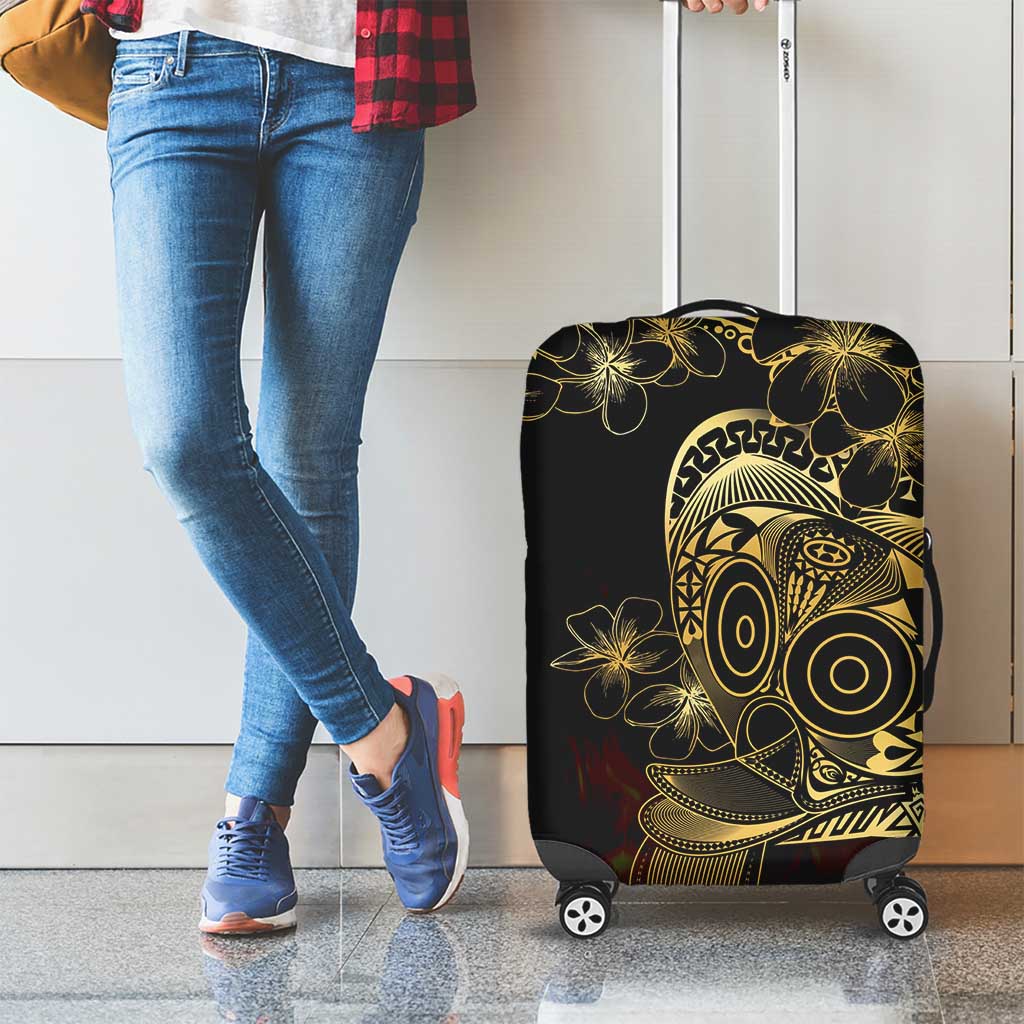 Frangipani Festival Rabaul Luggage Cover PNG Tribal Baining Mask Tattoo - Polynesian Pride