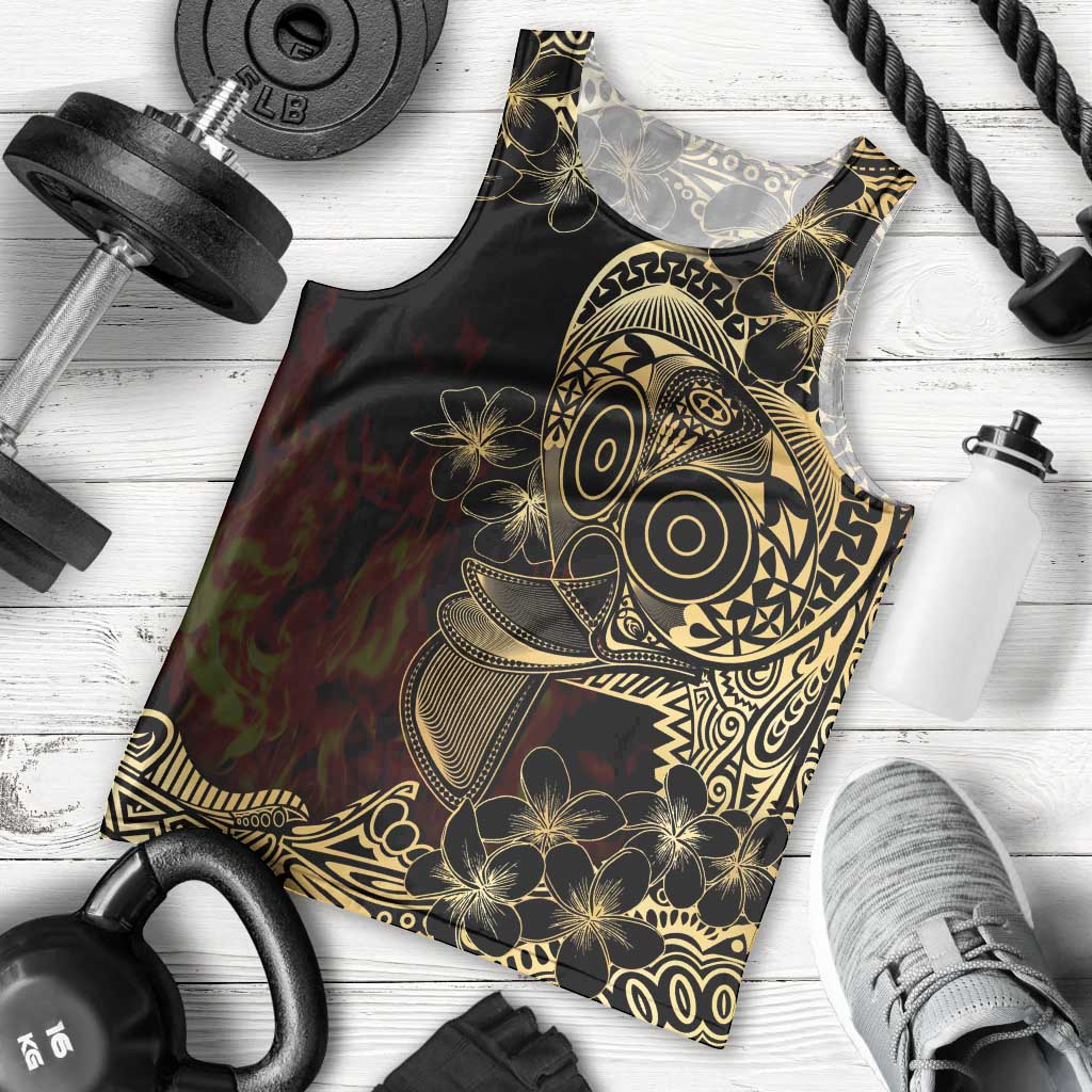 Frangipani Festival Rabaul Men Tank Top PNG Tribal Baining Mask Tattoo - Polynesian Pride