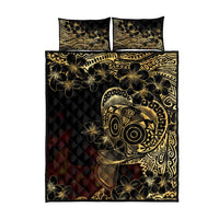Frangipani Festival Rabaul Quilt Bed Set PNG Tribal Baining Mask Tattoo - Polynesian Pride