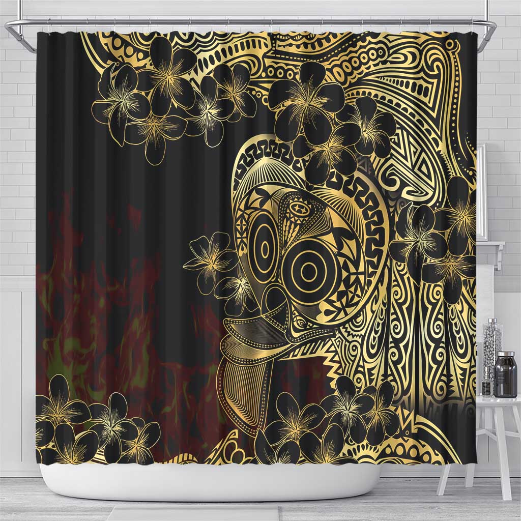 Frangipani Festival Rabaul Shower Curtain PNG Tribal Baining Mask Tattoo - Polynesian Pride