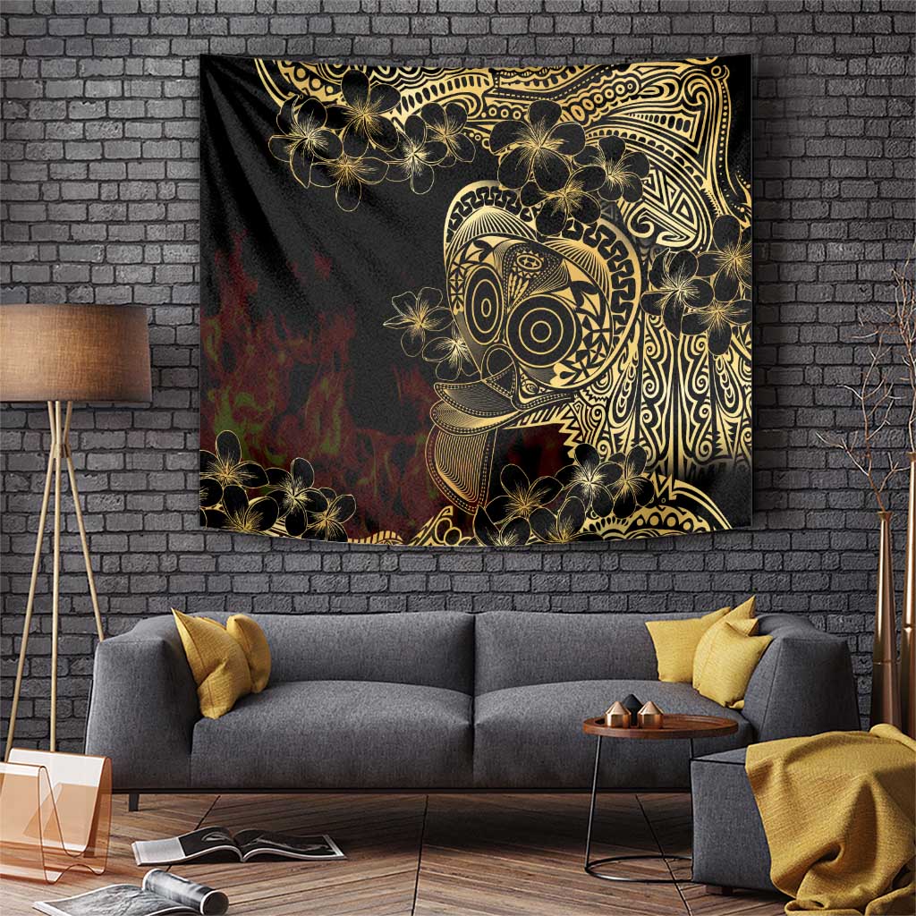 Frangipani Festival Rabaul Tapestry PNG Tribal Baining Mask Tattoo - Polynesian Pride