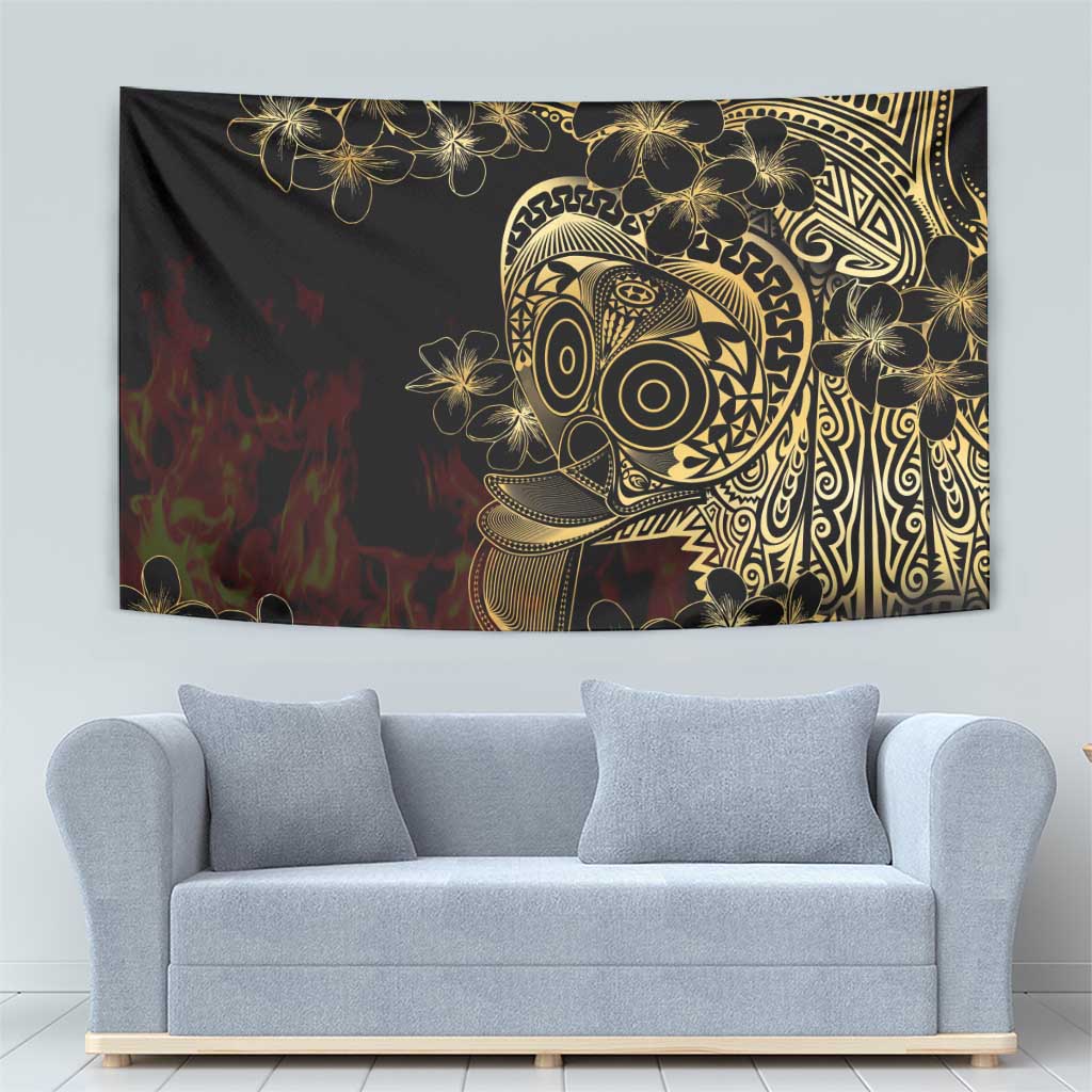 Frangipani Festival Rabaul Tapestry PNG Tribal Baining Mask Tattoo - Polynesian Pride