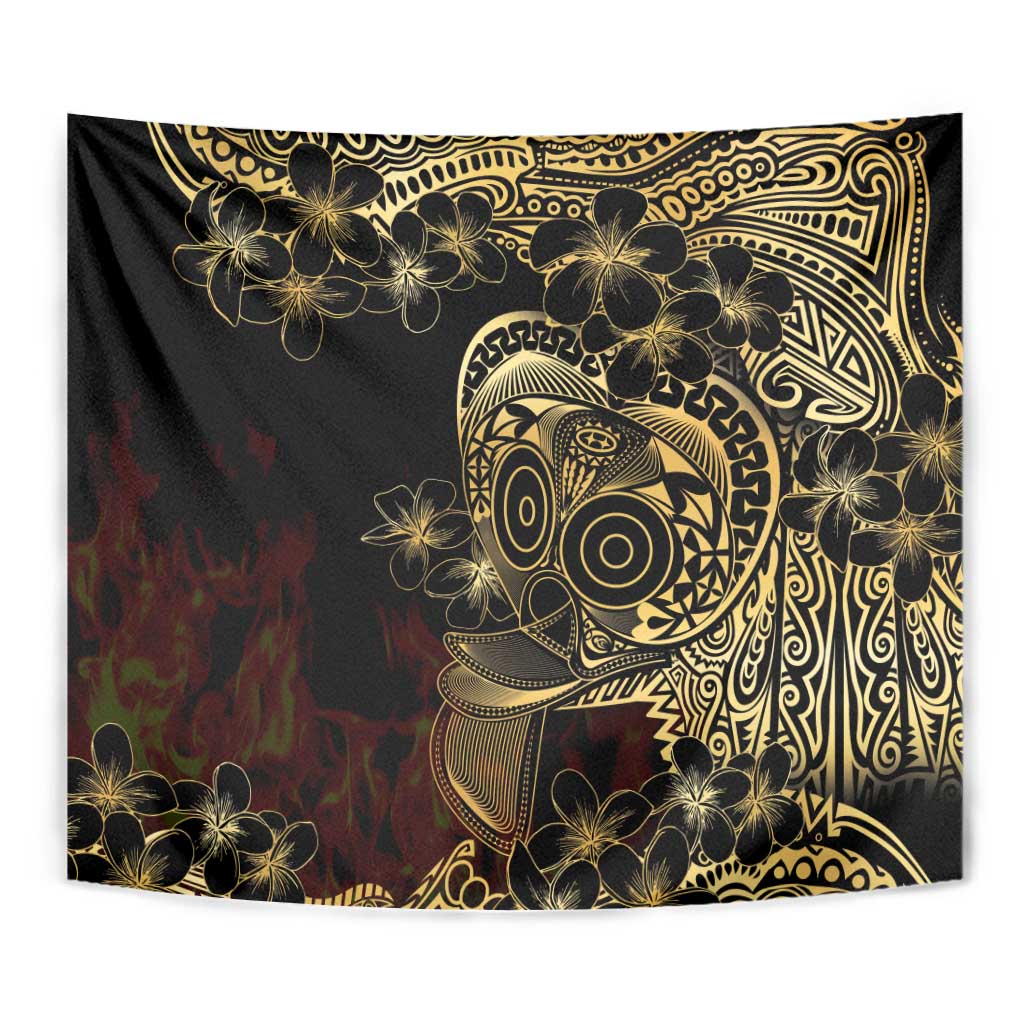Frangipani Festival Rabaul Tapestry PNG Tribal Baining Mask Tattoo - Polynesian Pride