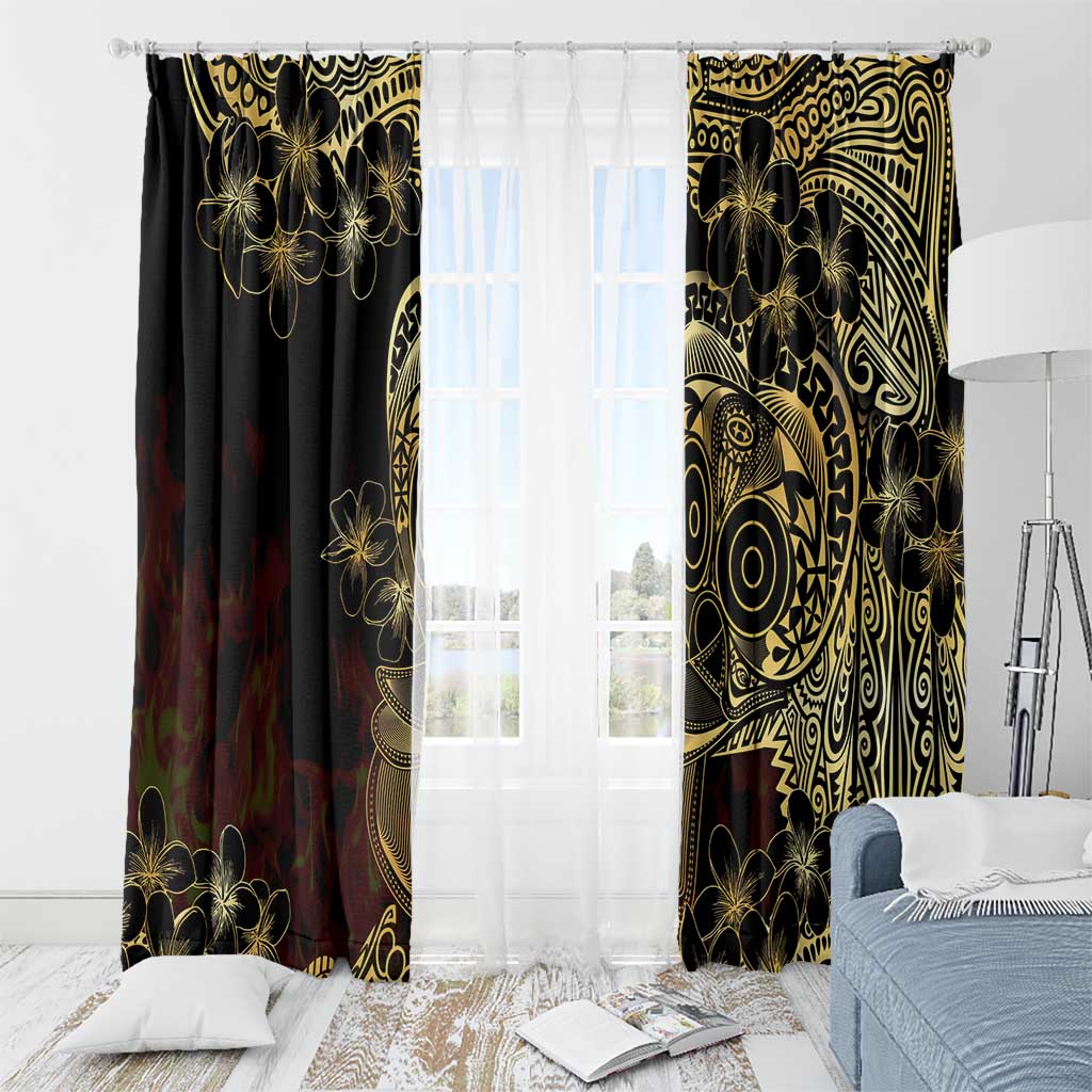 Frangipani Festival Rabaul Window Curtain PNG Tribal Baining Mask Tattoo - Polynesian Pride