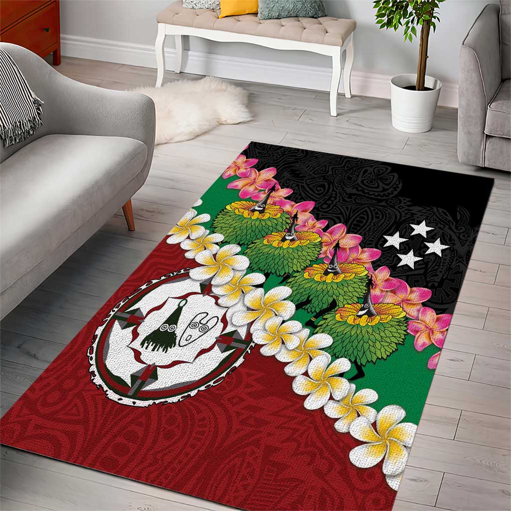 Frangipani Festival Rabaul East New Britain Area Rug Dukduk Dance With Plumeria - Polynesian Pride
