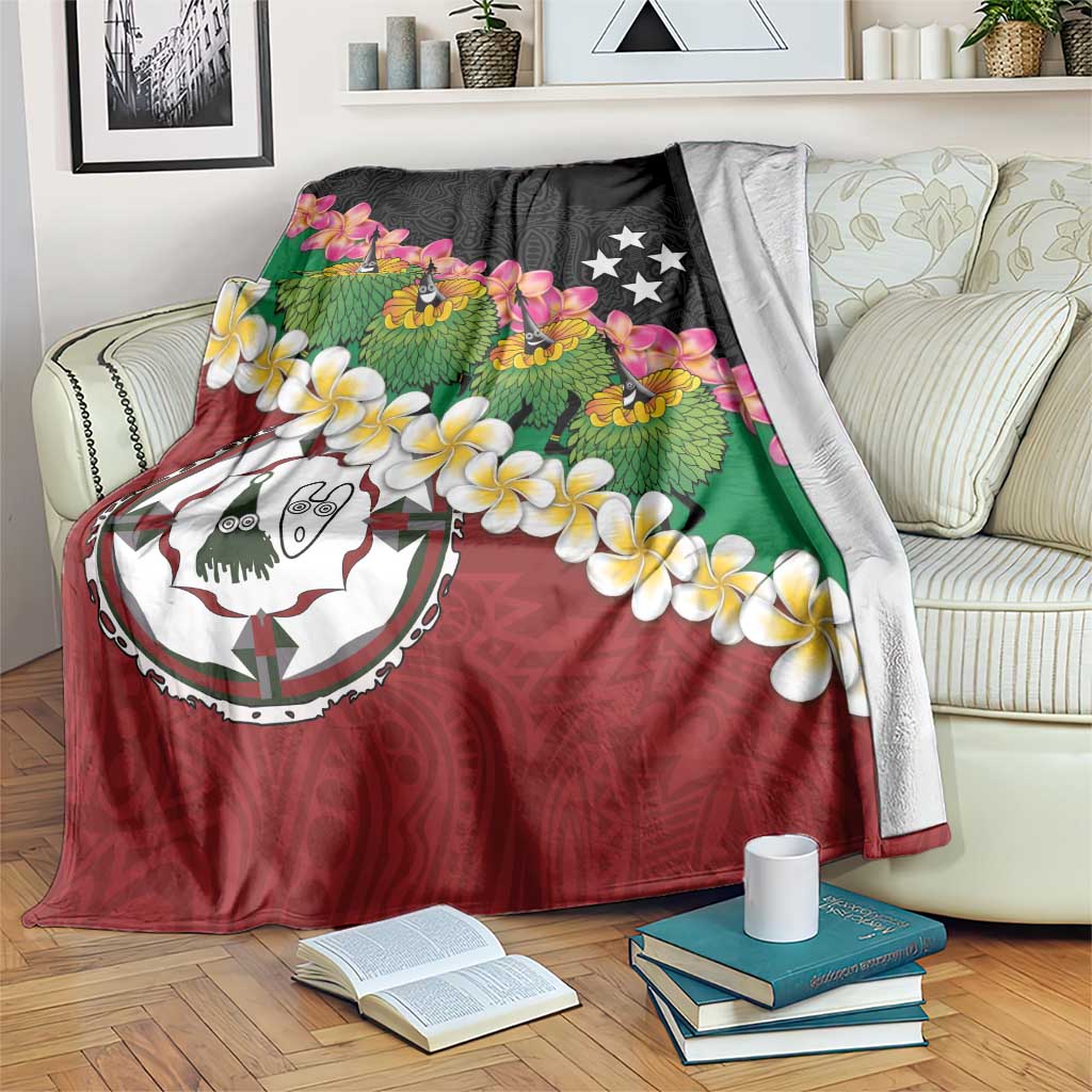 Frangipani Festival Rabaul East New Britain Blanket Dukduk Dance With Plumeria LT14 Red - Polynesian Pride