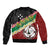 Frangipani Festival Rabaul East New Britain Bomber Jacket Dukduk Dance With Plumeria - Polynesian Pride