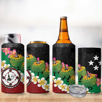 Frangipani Festival Rabaul East New Britain 4 in 1 Can Cooler Tumbler Dukduk Dance With Plumeria - Polynesian Pride