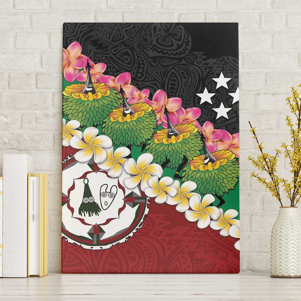 Frangipani Festival Rabaul East New Britain Canvas Wall Art Dukduk Dance With Plumeria - Polynesian Pride