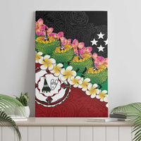 Frangipani Festival Rabaul East New Britain Canvas Wall Art Dukduk Dance With Plumeria - Polynesian Pride
