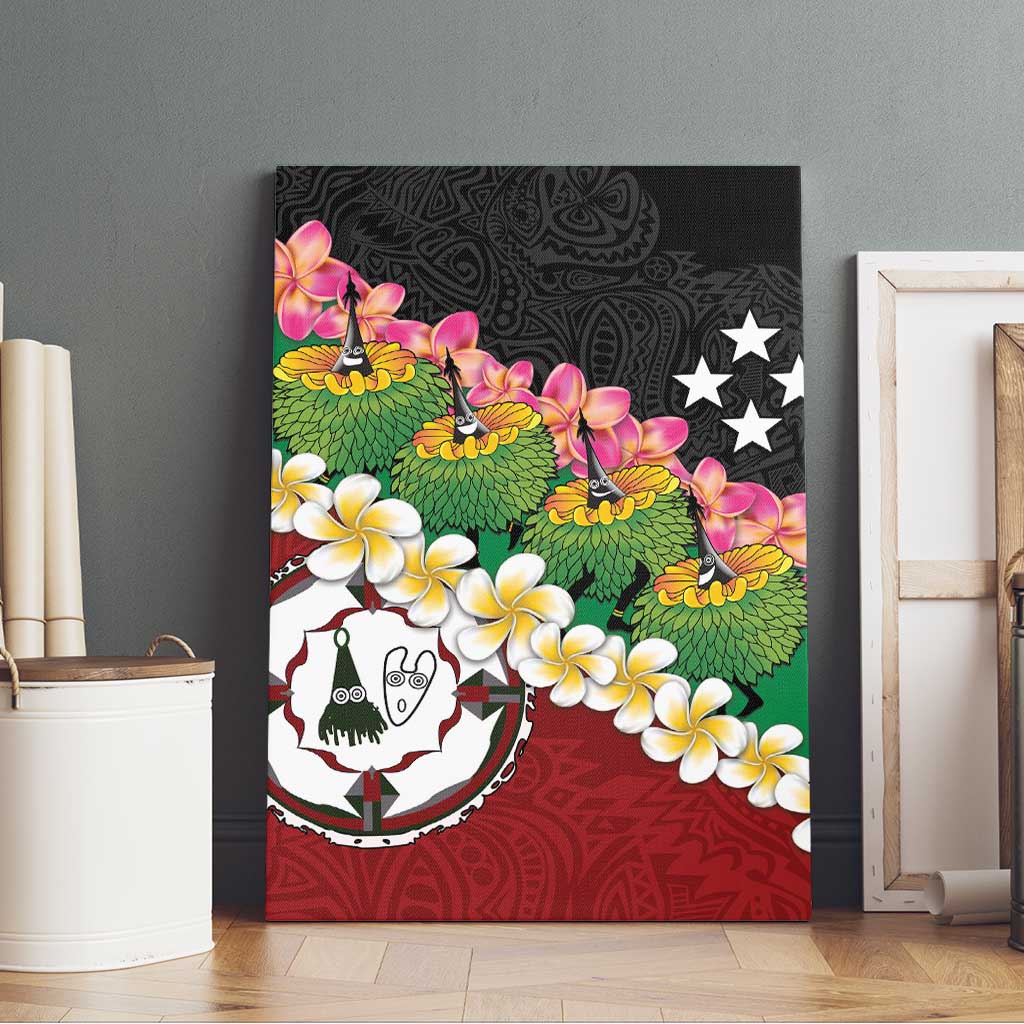 Frangipani Festival Rabaul East New Britain Canvas Wall Art Dukduk Dance With Plumeria - Polynesian Pride