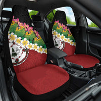 Frangipani Festival Rabaul East New Britain Car Seat Cover Dukduk Dance With Plumeria - Polynesian Pride