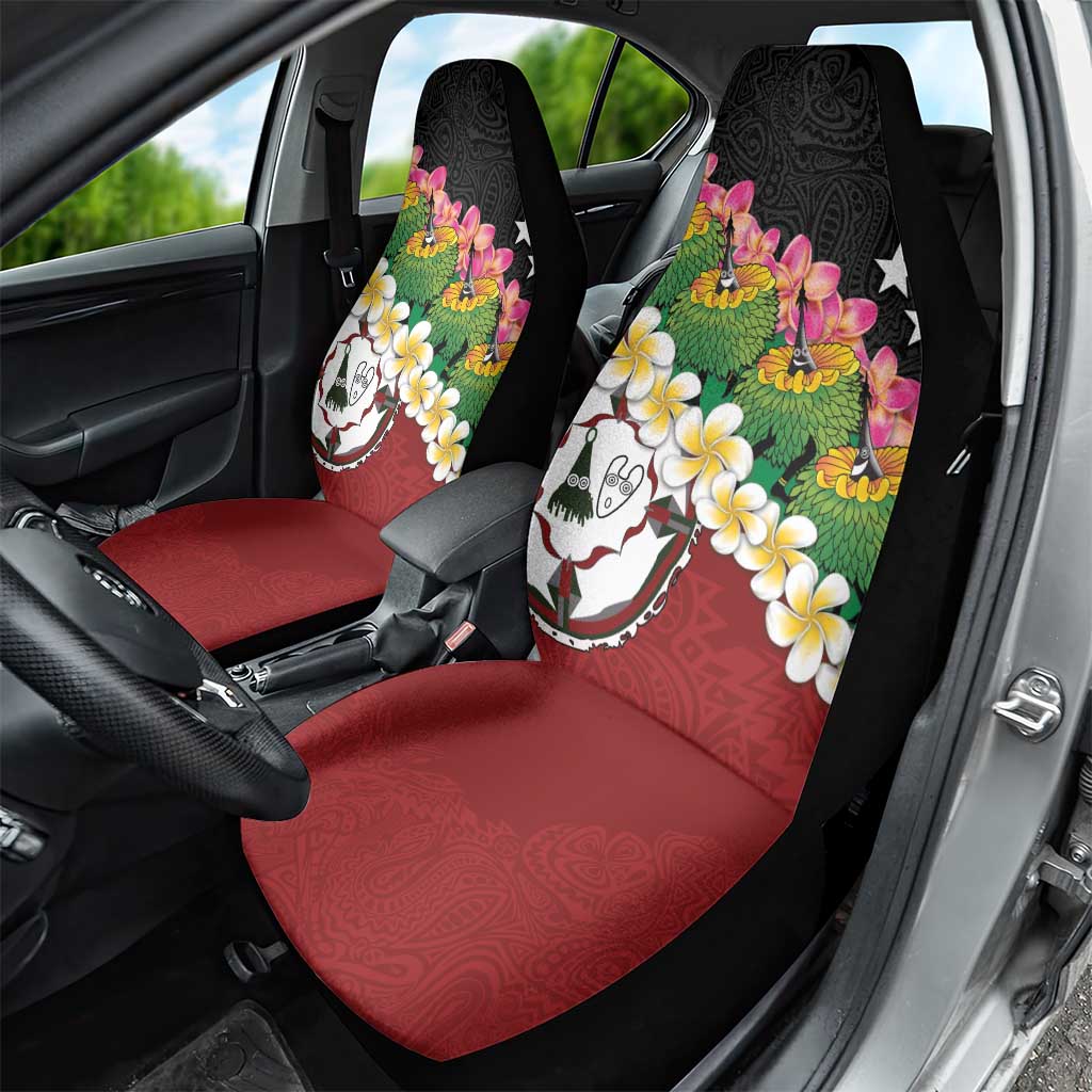 Frangipani Festival Rabaul East New Britain Car Seat Cover Dukduk Dance With Plumeria - Polynesian Pride