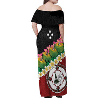 Frangipani Festival Rabaul East New Britain Family Matching Off Shoulder Maxi Dress and Hawaiian Shirt Dukduk Dance With Plumeria - Polynesian Pride