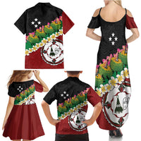 Frangipani Festival Rabaul East New Britain Family Matching Summer Maxi Dress and Hawaiian Shirt Dukduk Dance With Plumeria - Polynesian Pride