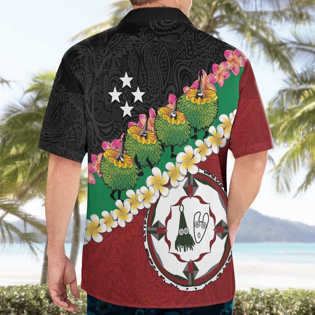 Frangipani Festival Rabaul East New Britain Hawaiian Shirt Dukduk Dance With Plumeria - Polynesian Pride