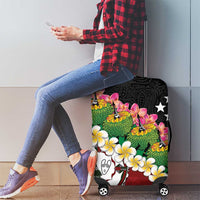 Frangipani Festival Rabaul East New Britain Luggage Cover Dukduk Dance With Plumeria - Polynesian Pride