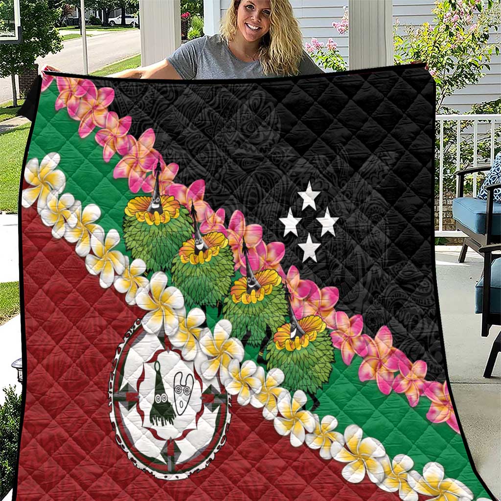 Frangipani Festival Rabaul East New Britain Quilt Dukduk Dance With Plumeria LT14 Red - Polynesian Pride